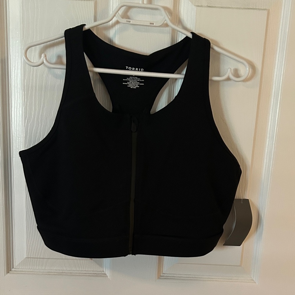 Torrid Black Zip-Front Sports Bra